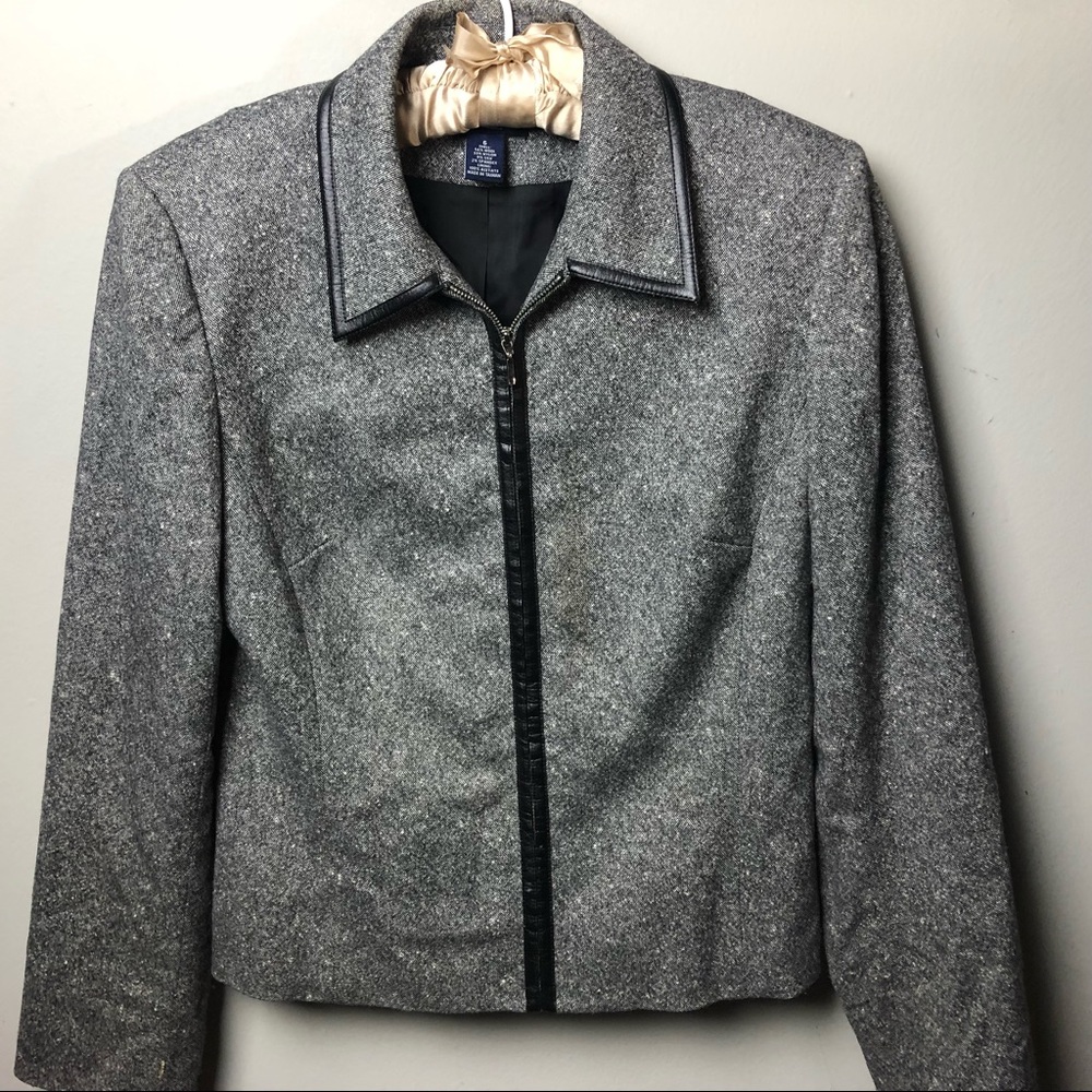 Ann Taylor Fitted Grey Blazer/Jacket